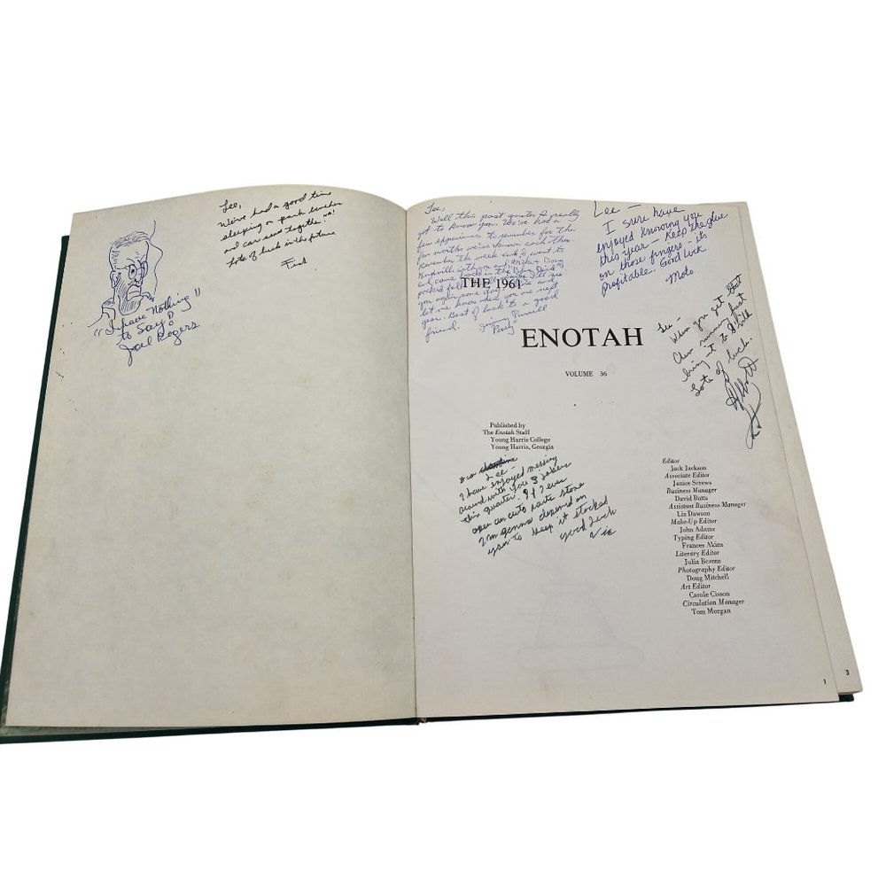Vintage 1961 Young Harris College Enotah Yearbook Hardcover Georgia College Life - Picture 3 of 10